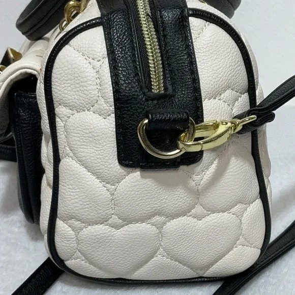 Betsey Johnson Classic Heart Quilted Sachel Handbag - Picture 4 of 15